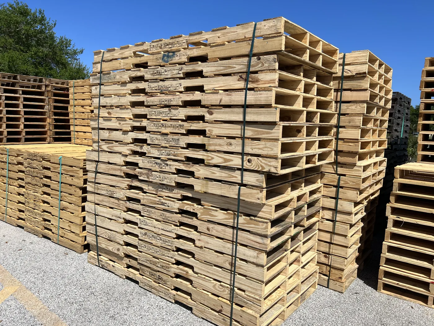 Dry van being loaded with full pallet stack