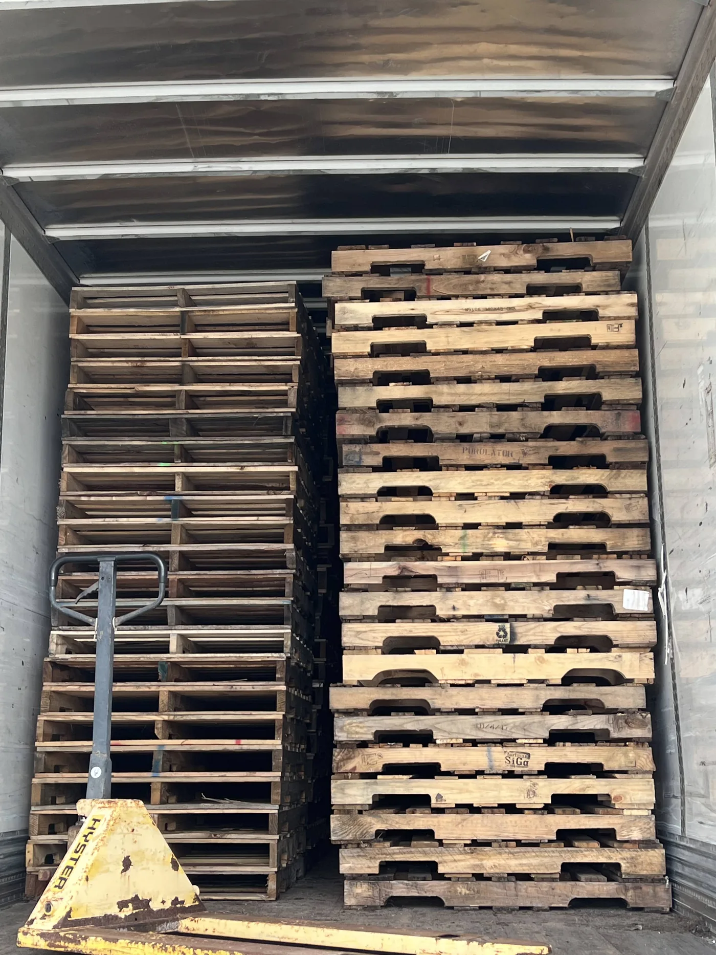 Pallet stack ready for warehouse delivery load